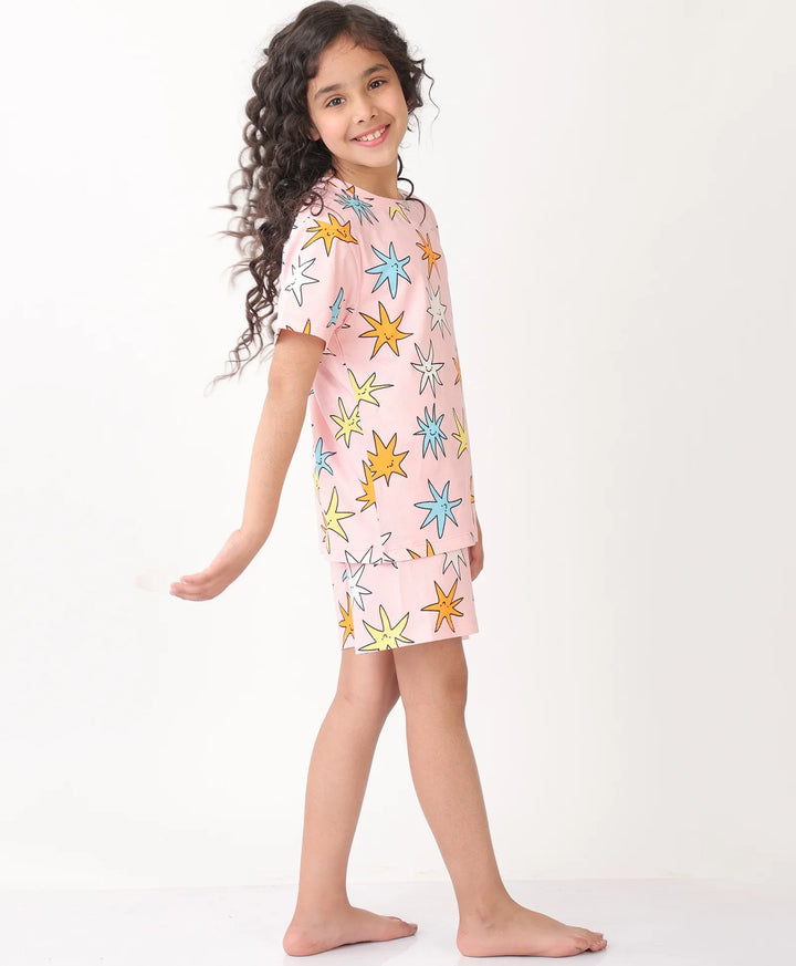 PINK STAR SLEEPWEAR SHORT SET - PINK - Anthrilo 