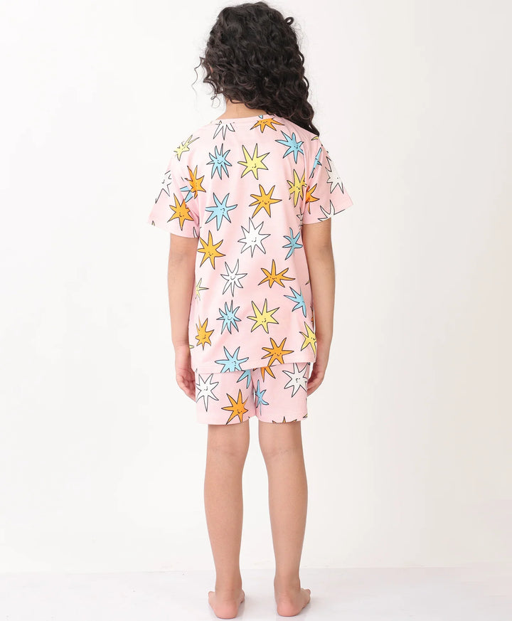 PINK STAR SLEEPWEAR SHORT SET - PINK - Anthrilo 