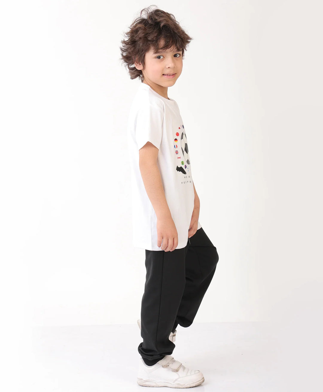 FOOTBALL BLACK JOGGER SET - WHITE/BLACK - Anthrilo 