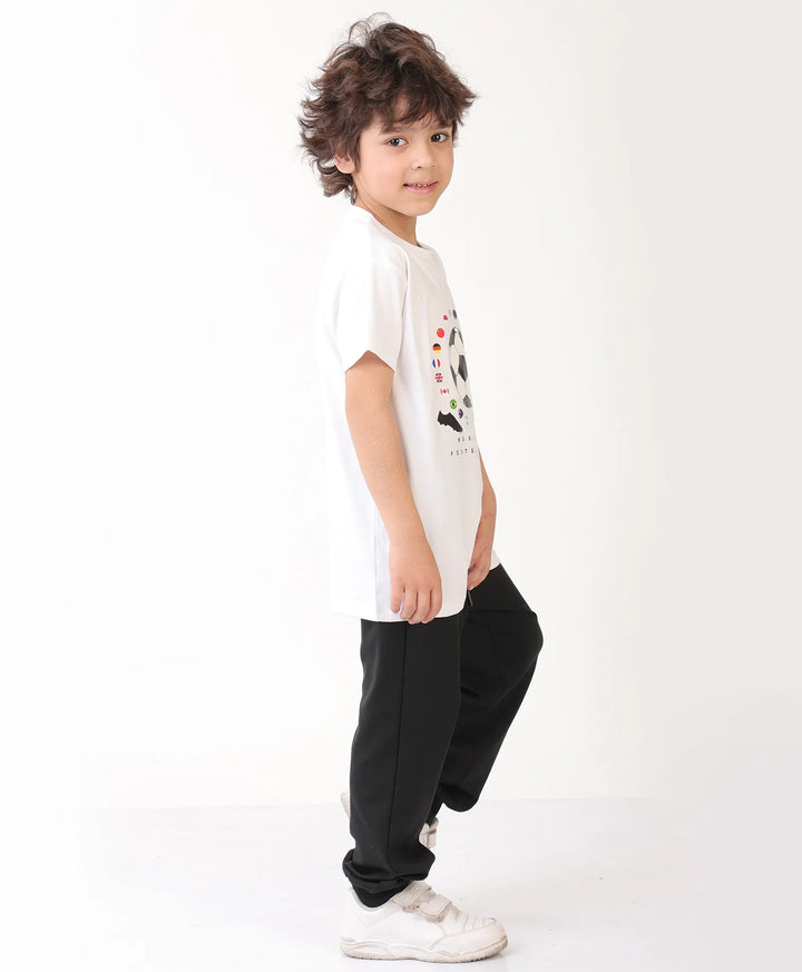 FOOTBALL BLACK JOGGER SET - WHITE/BLACK - Anthrilo 