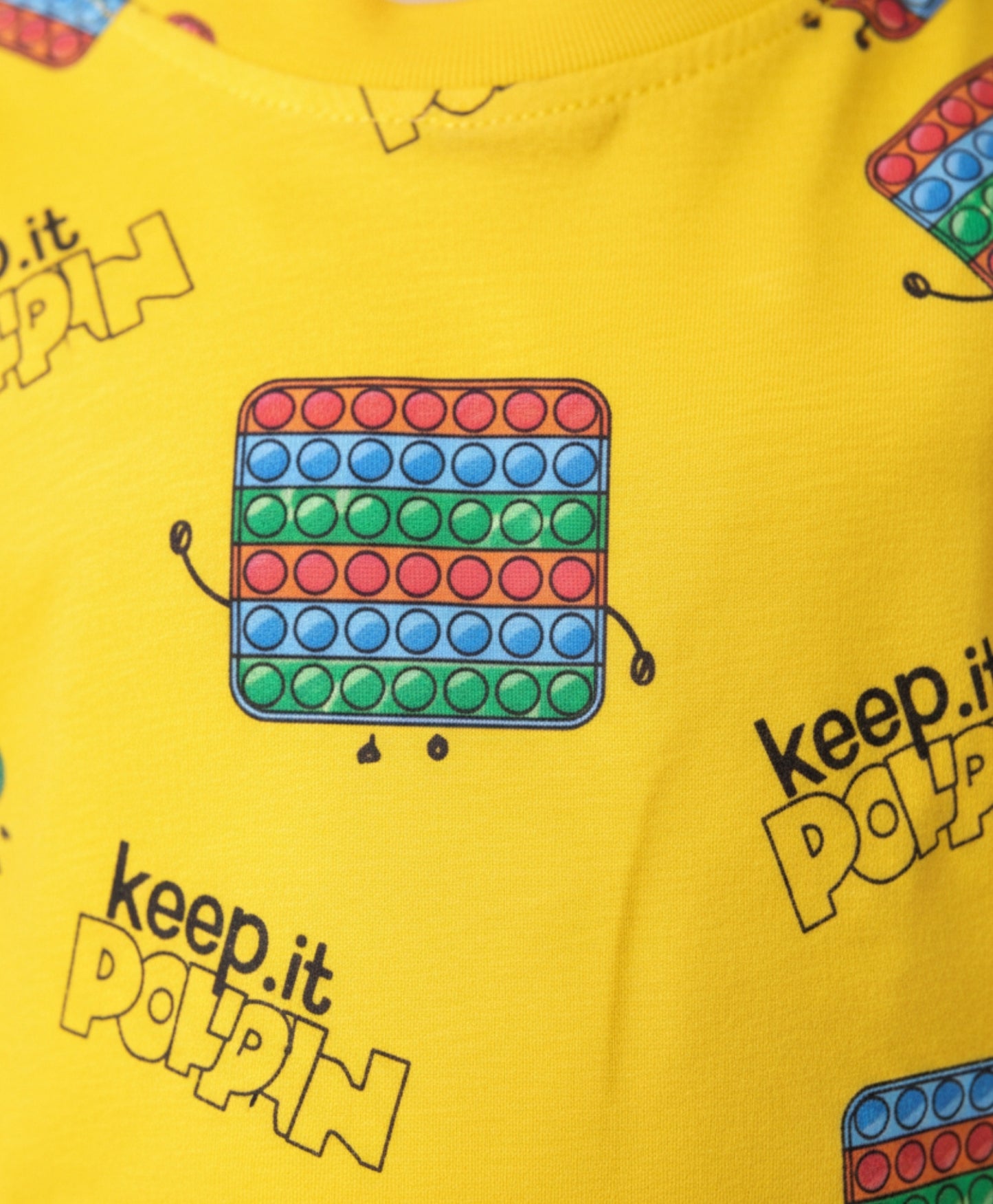 POP IT SHORT SLEEVE PYJAMA SET - YELLOW