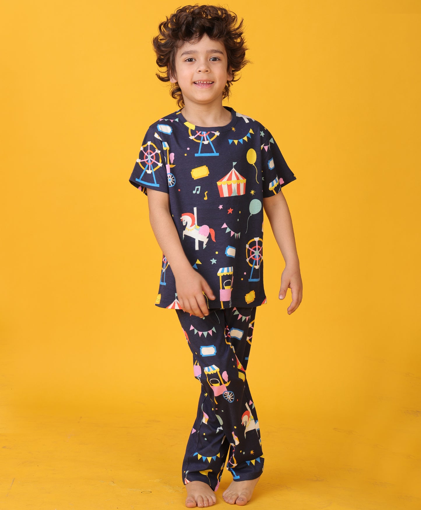 DINOSAUR FUN NAVY SHORT SLEEVE PYJAMA SET - NAVY