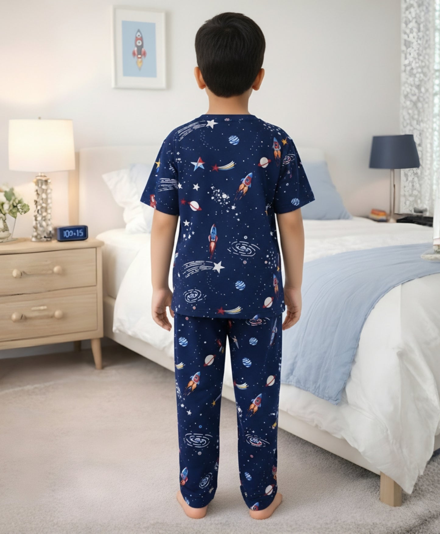 SOLAR DREAMS SHORT SLEEVE PYJAMA SET - BLUE
