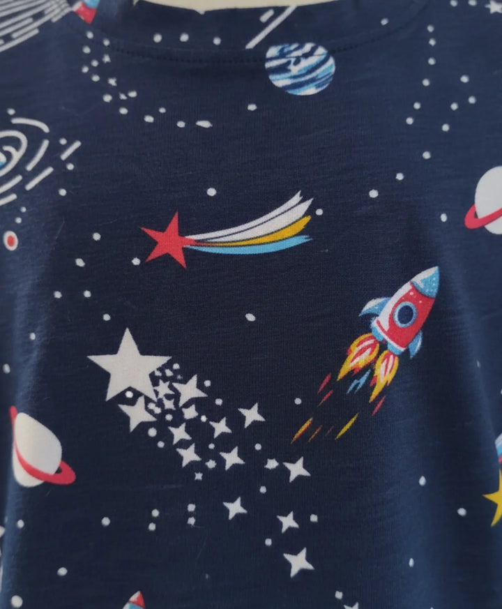 SOLAR DREAMS SHORT SLEEVE PYJAMA SET - BLUE - Anthrilo 