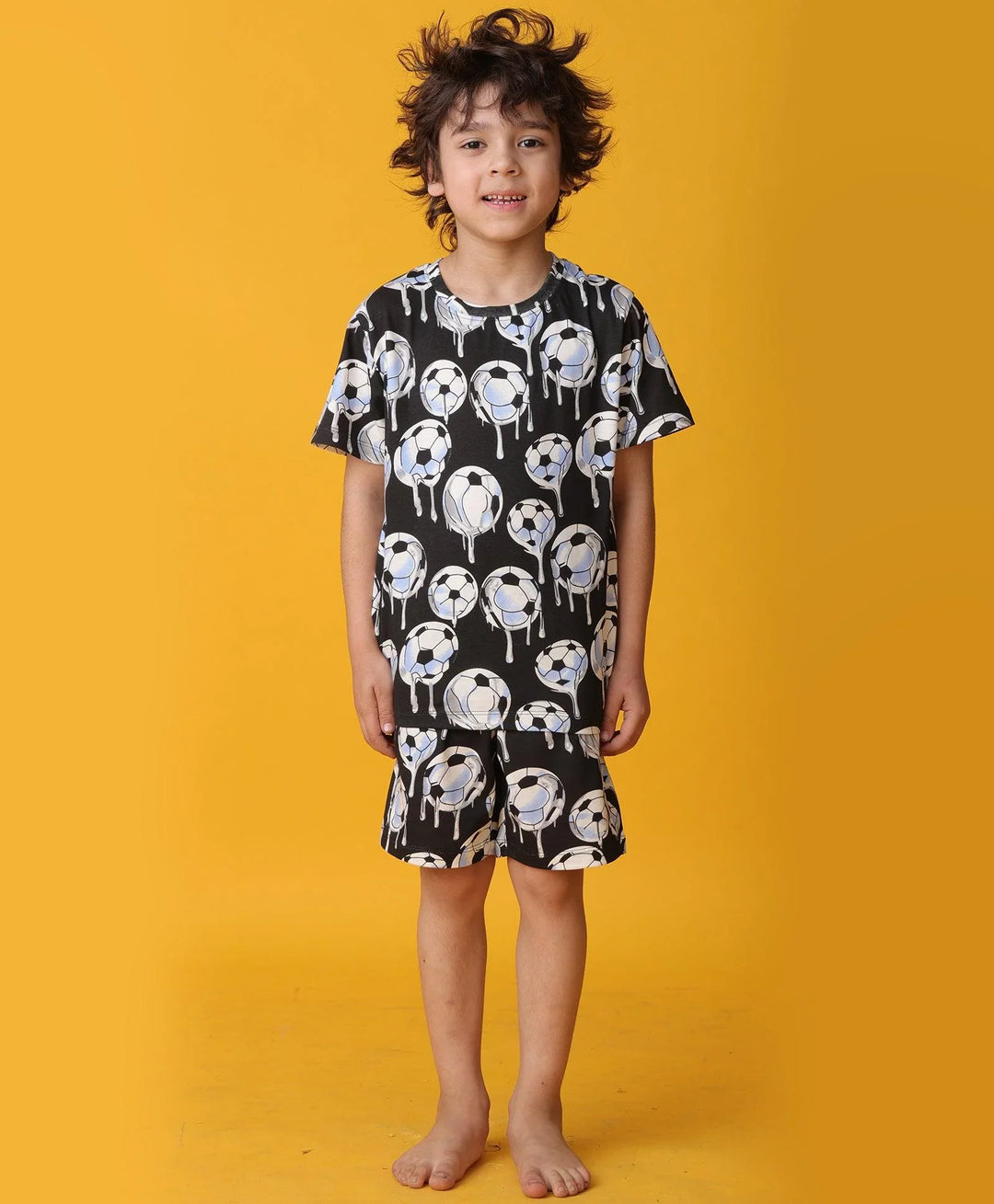 FOOTBALL MELT SLEEPWEAR SHORT SET - WHITE - Anthrilo 