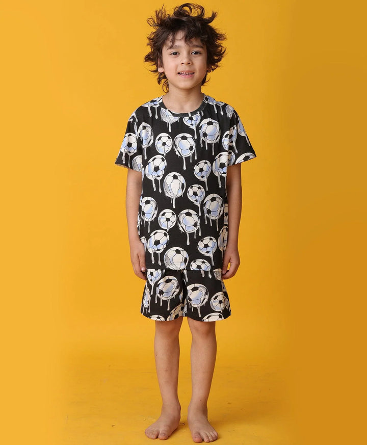 FOOTBALL MELT SLEEPWEAR SHORT SET - WHITE - Anthrilo 