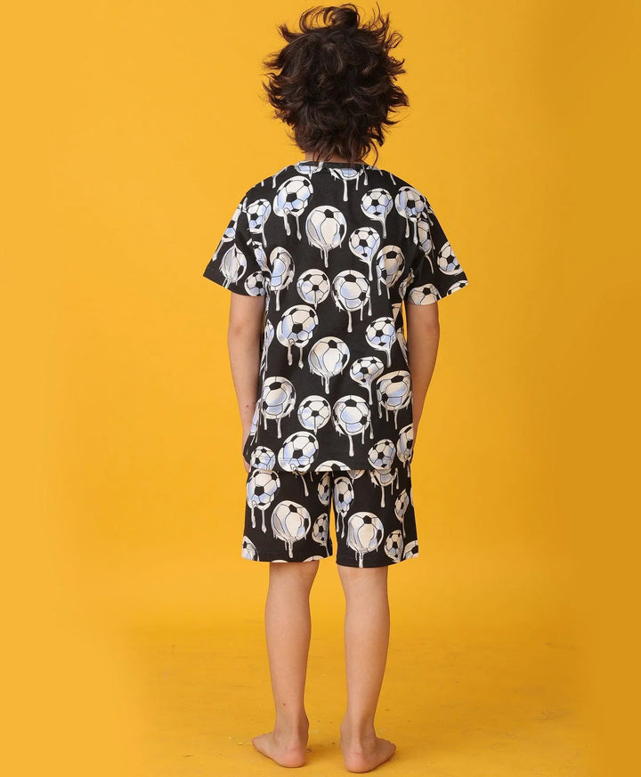 FOOTBALL MELT SLEEPWEAR SHORT SET - WHITE - Anthrilo 