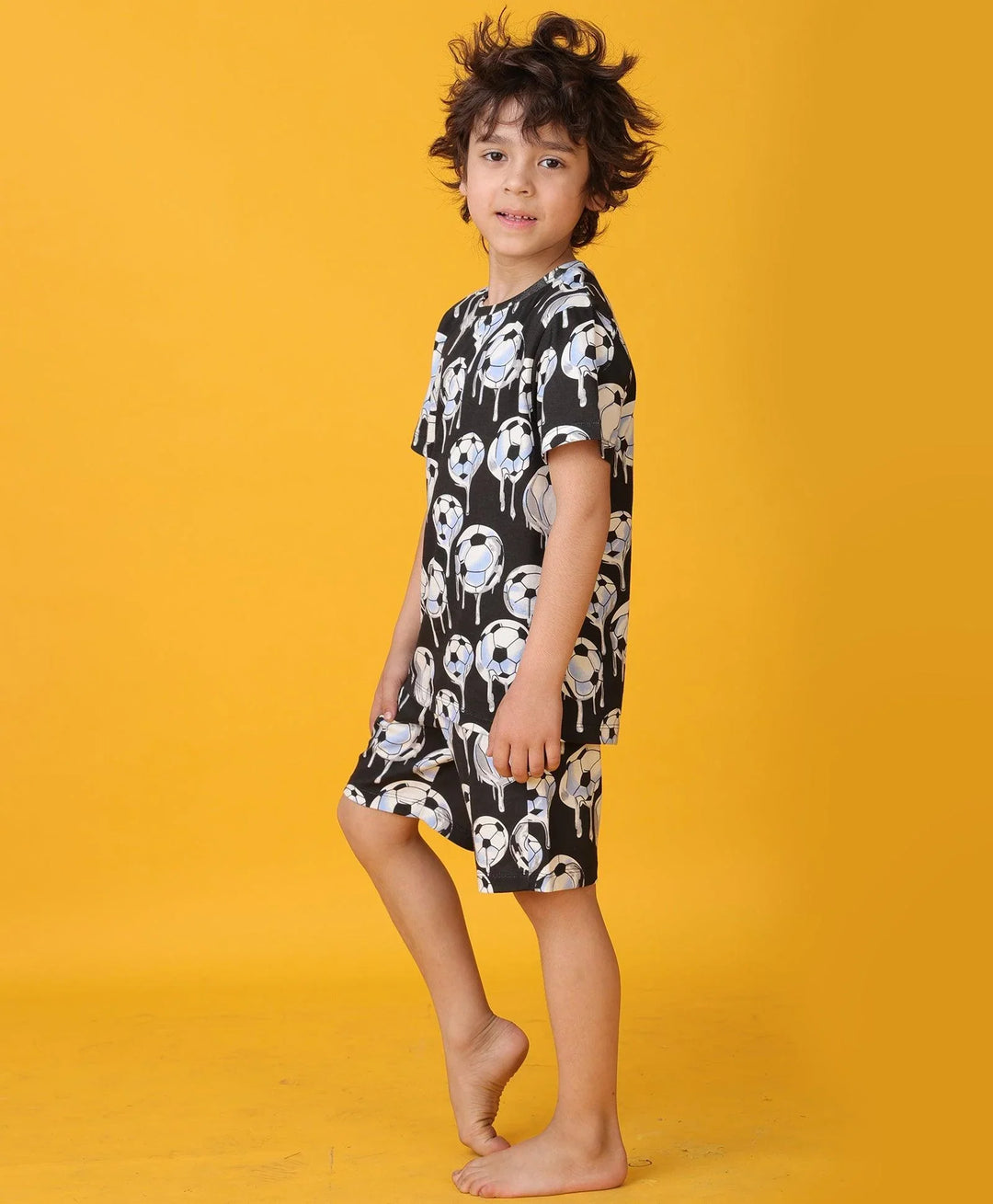 FOOTBALL MELT SLEEPWEAR SHORT SET - WHITE - Anthrilo 