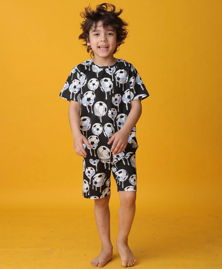 FOOTBALL MELT SLEEPWEAR SHORT SET - WHITE - Anthrilo 