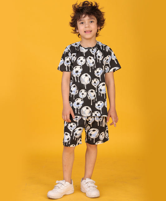 FOOTBALL MELT SUMMER SHORTS SET - BLACK