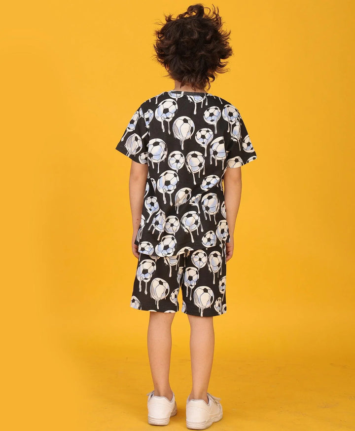 FOOTBALL MELT SUMMER SHORTS SET - BLACK - Anthrilo 