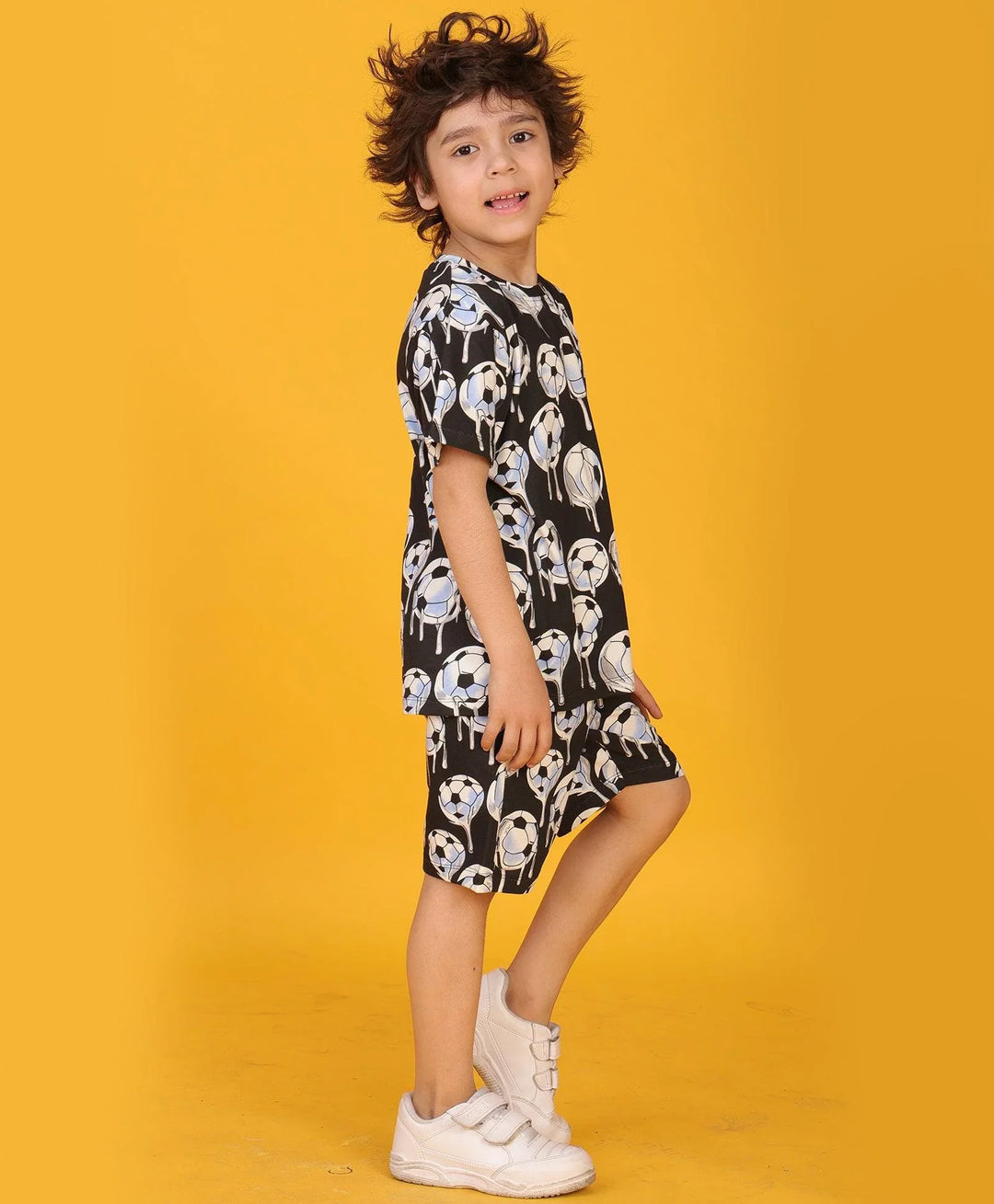 FOOTBALL MELT SUMMER SHORTS SET - BLACK - Anthrilo 