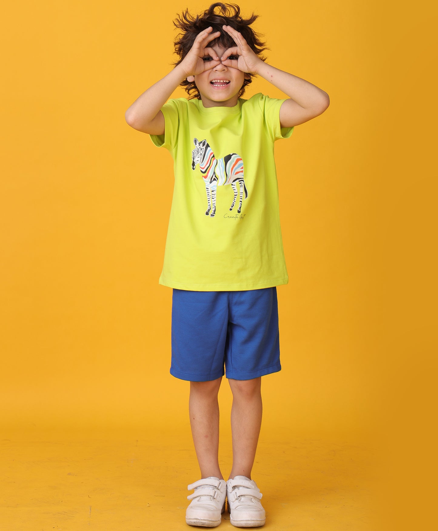 ZEBRA ROYAL SHORTS SET - LIME/ROYAL