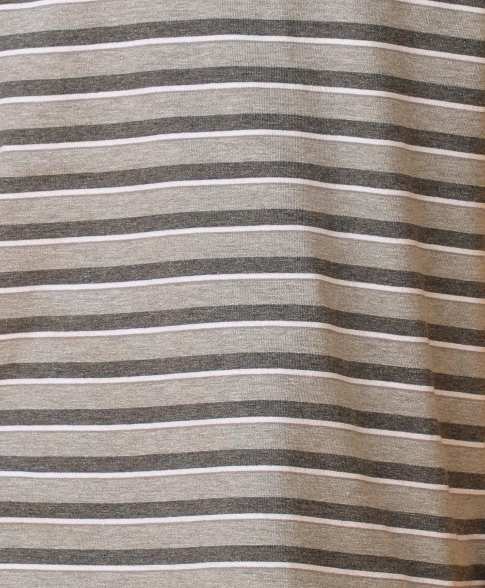 GREY MELANGE STRIPED BLACK SHORTS SET - GREY/BLACK - Anthrilo 