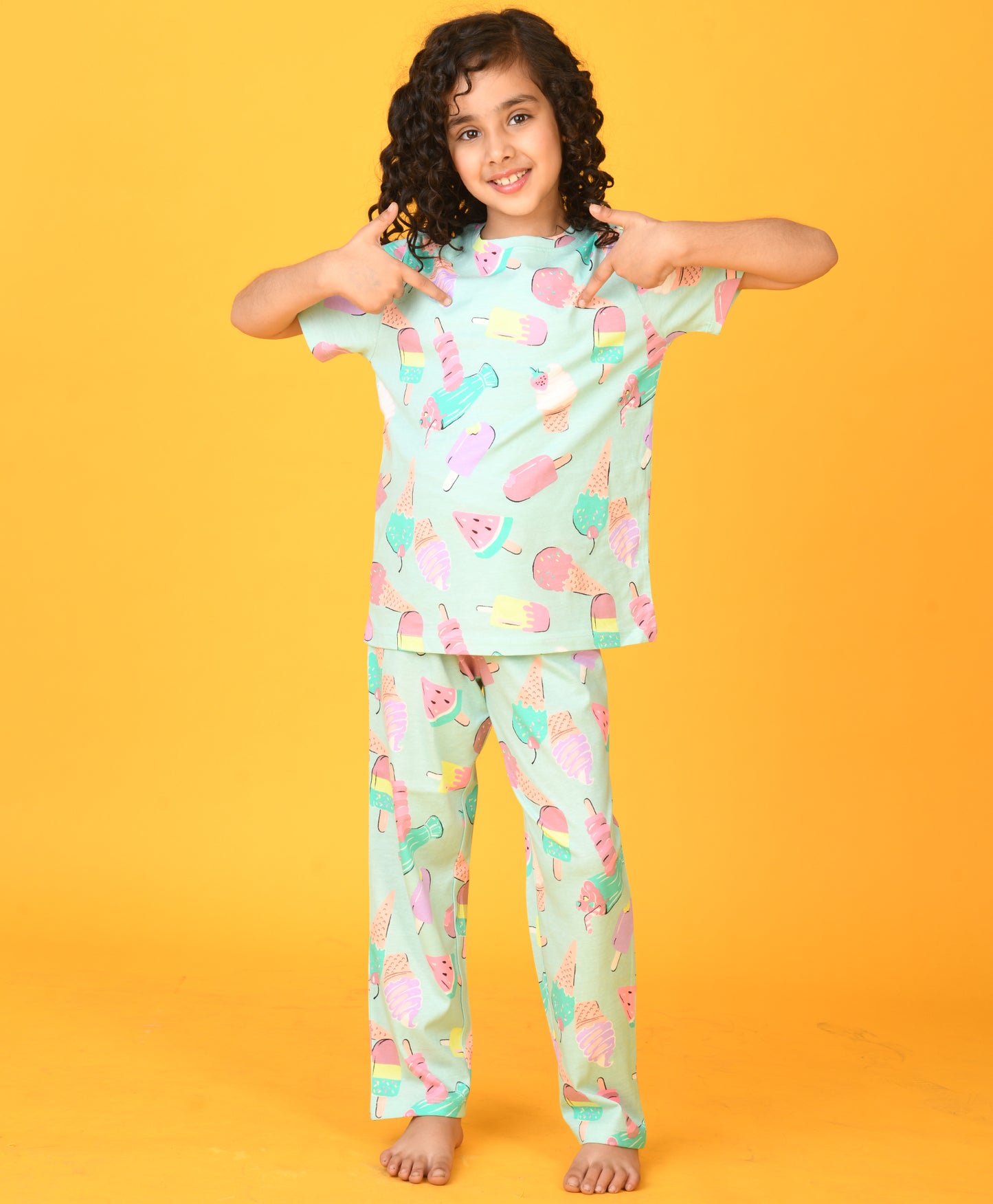 ICECREAM SHORT SLEEVE PYJAMA SET - AQUA