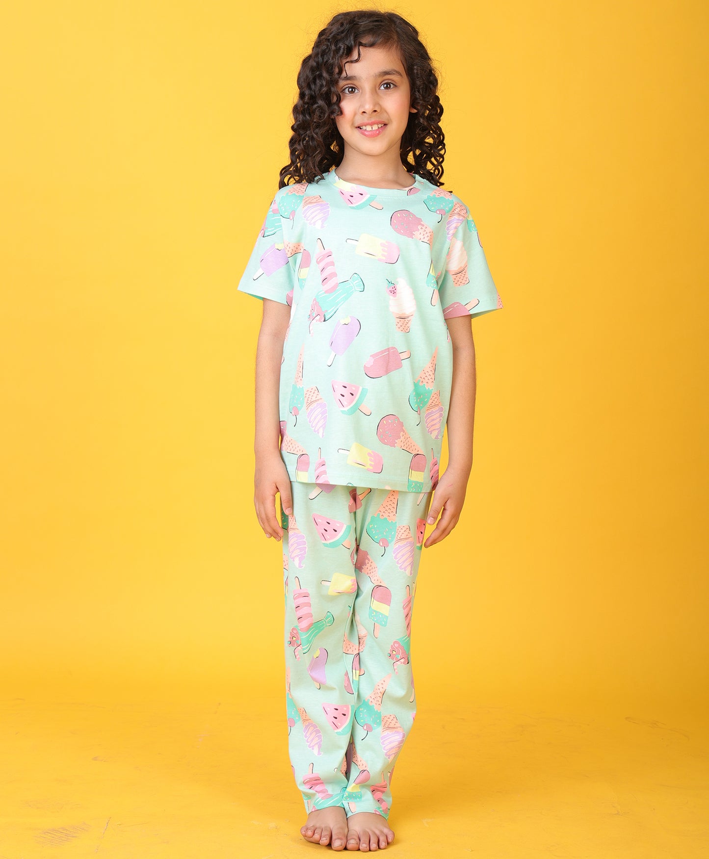 ICECREAM SHORT SLEEVE PYJAMA SET - AQUA
