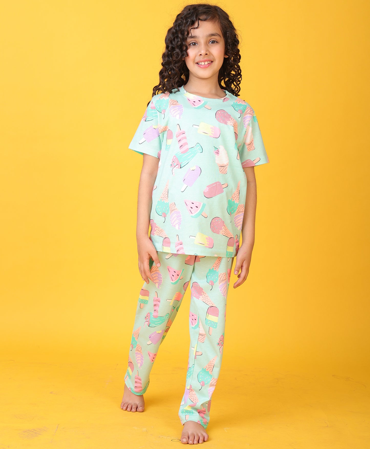 ICECREAM SHORT SLEEVE PYJAMA SET - AQUA