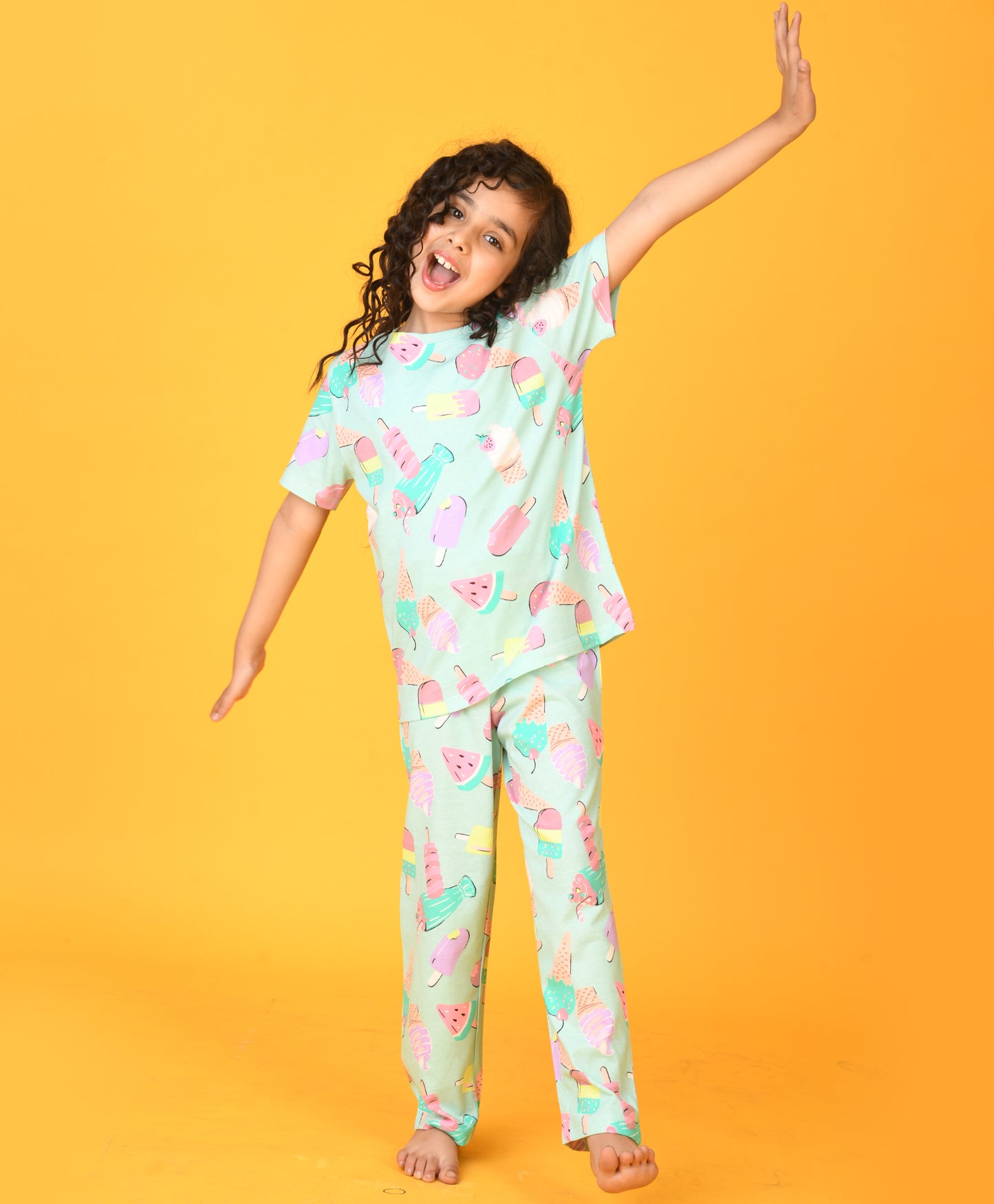 ICECREAM SHORT SLEEVE PYJAMA SET - AQUA
