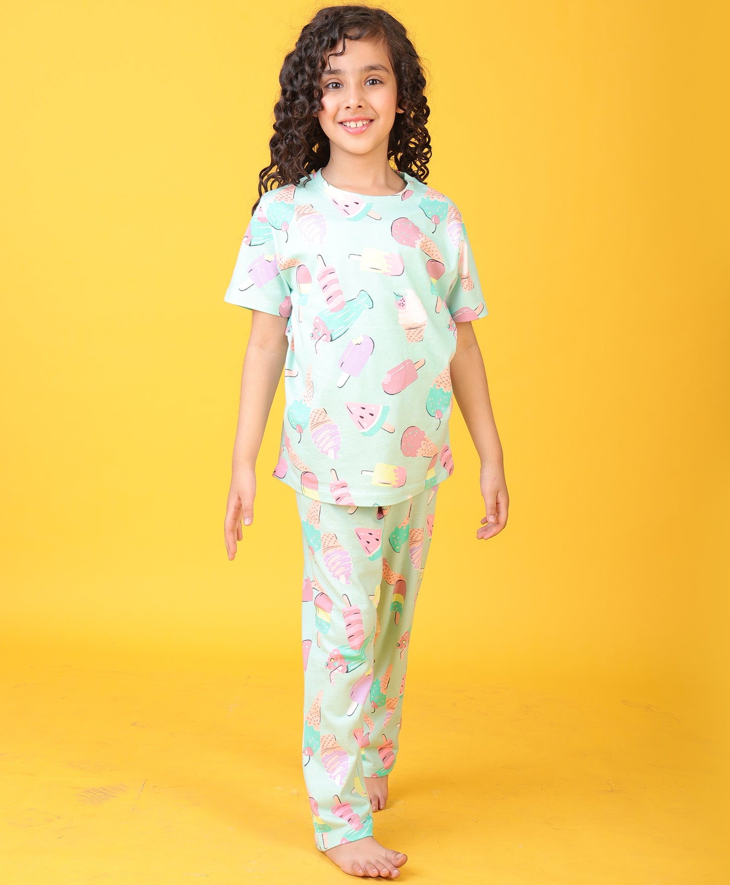 ICECREAM SHORT SLEEVE PYJAMA SET - AQUA
