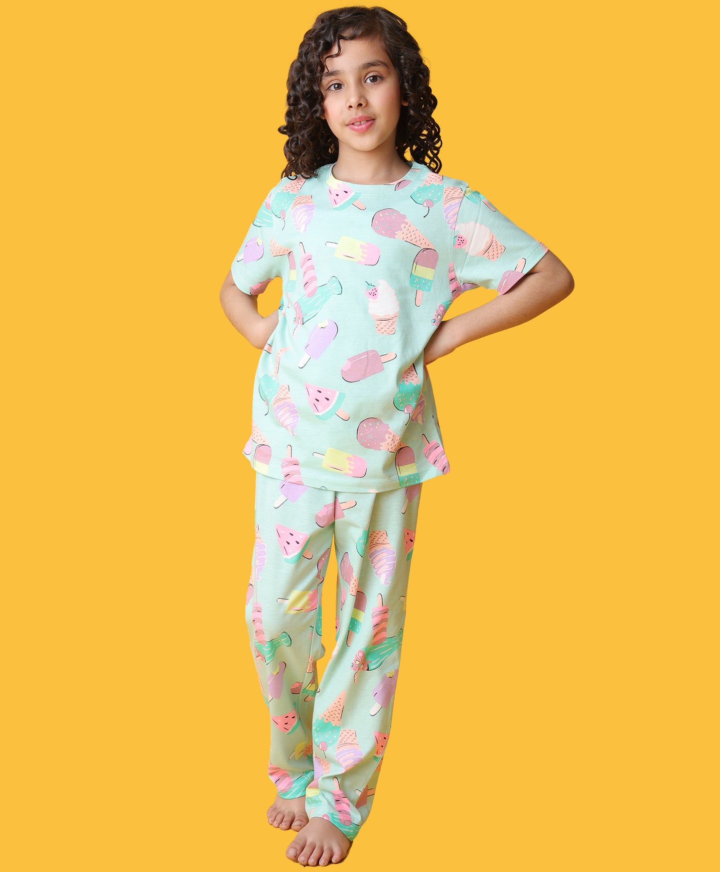 ICECREAM SHORT SLEEVE PYJAMA SET - AQUA