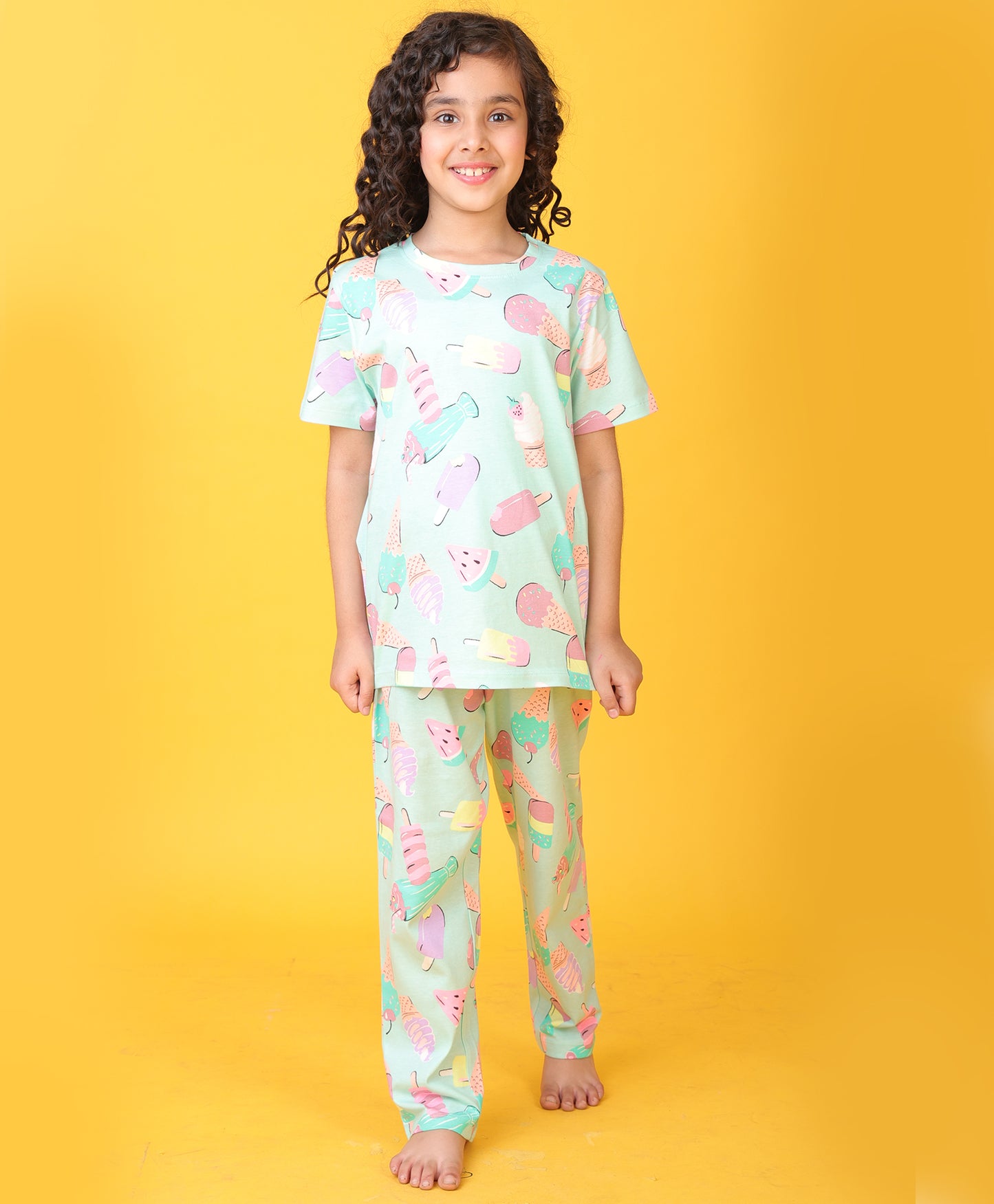 ICECREAM SHORT SLEEVE PYJAMA SET - AQUA