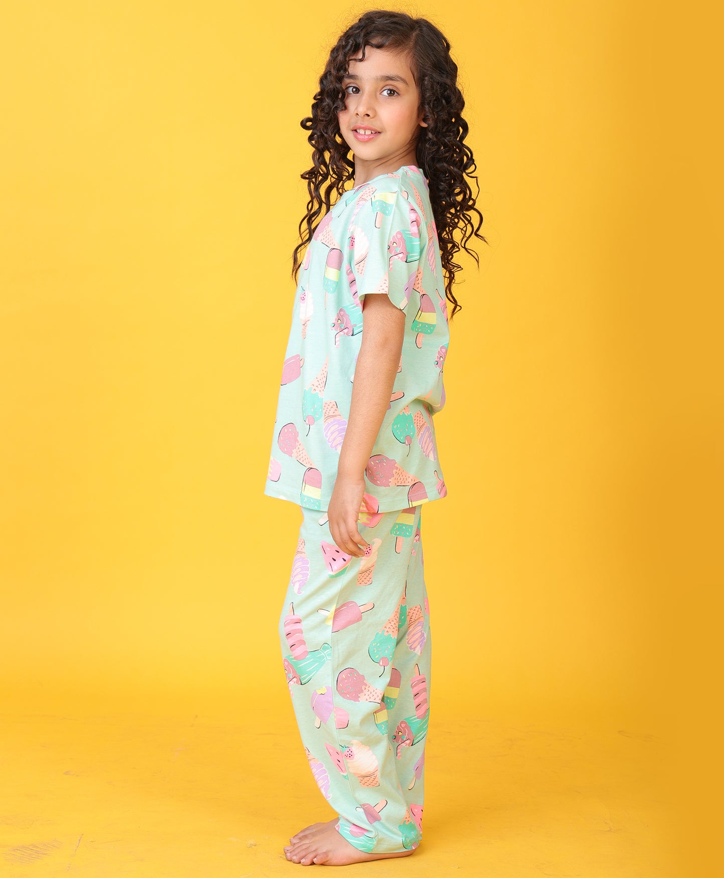 ICECREAM SHORT SLEEVE PYJAMA SET - AQUA