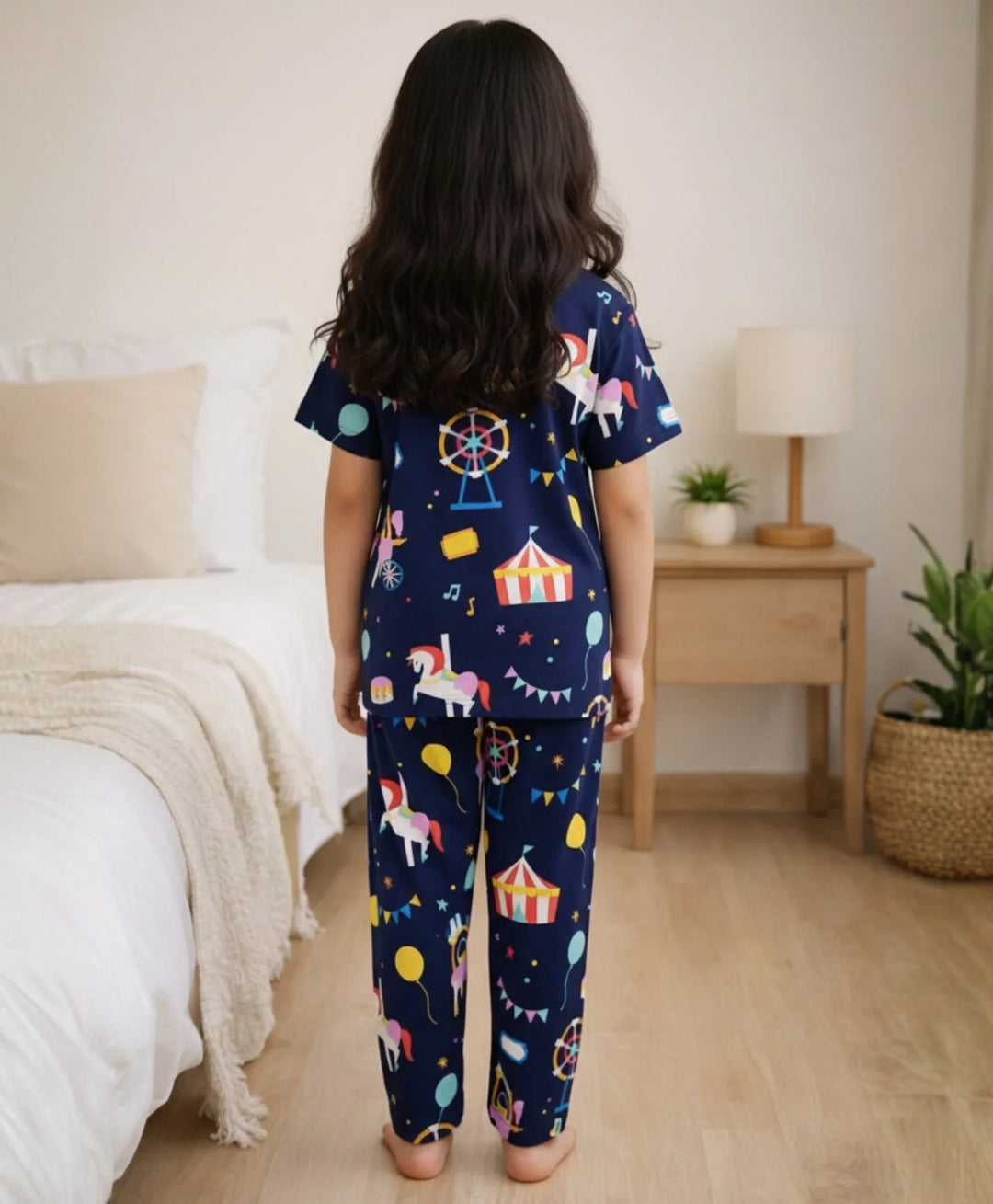 Carnival Circus Short Sleeve Pyjama Set - Navy