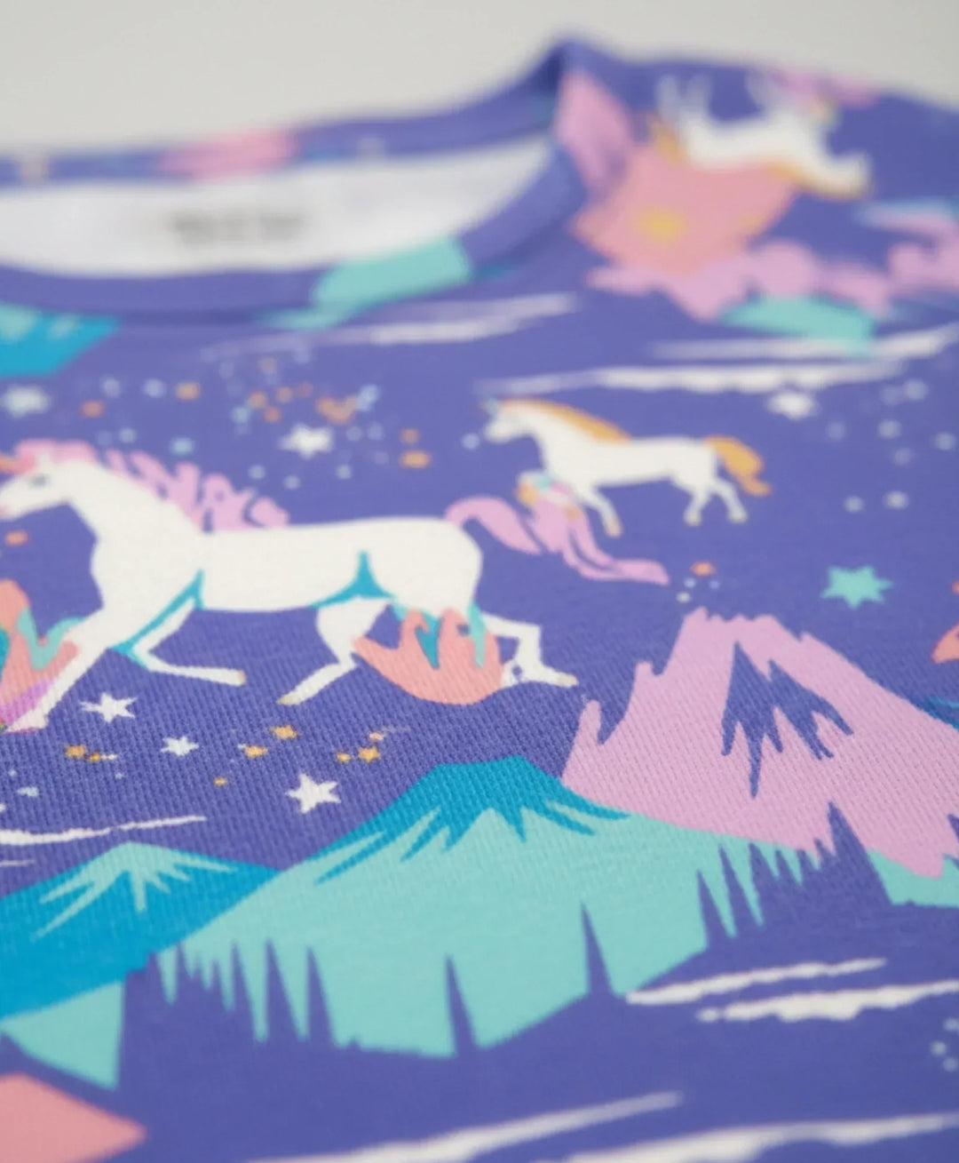 Unicorn Planet Short Sleeve Pyjama Set - Purple