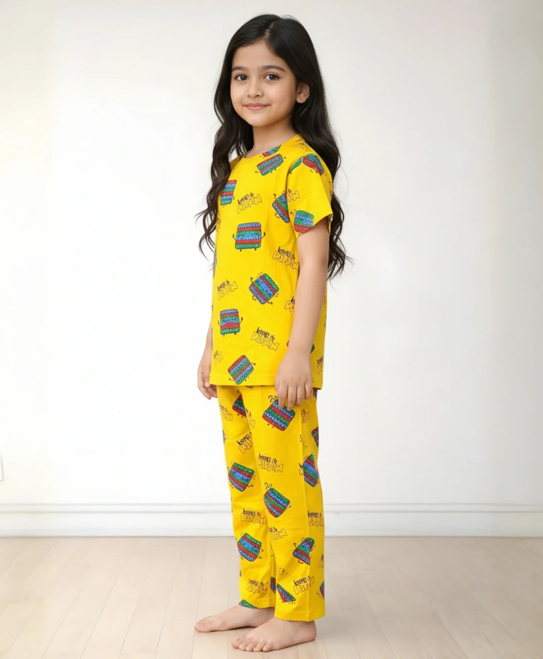 Pop It Short Sleeve Pyjama Set - Yellow