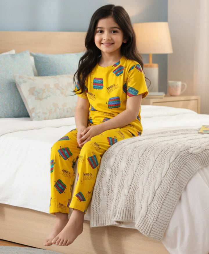 Pop It Short Sleeve Pyjama Set - Yellow