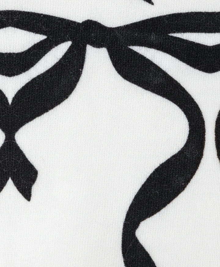 Pretty Black Bow Summer Black Leggings Set - White/Black