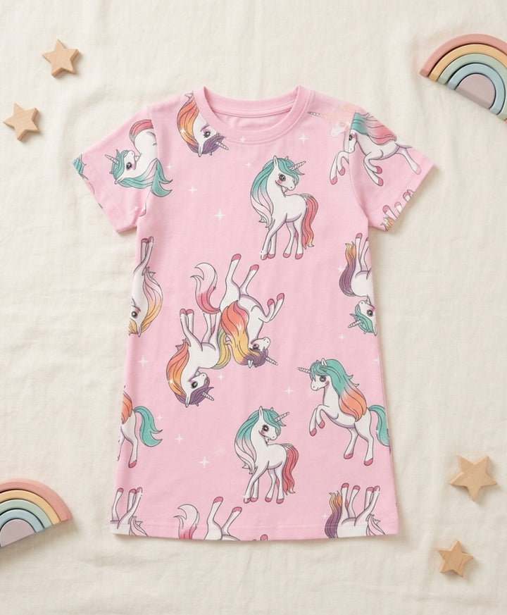 Unicorn Star Pretty Pink Night Dress - Pink