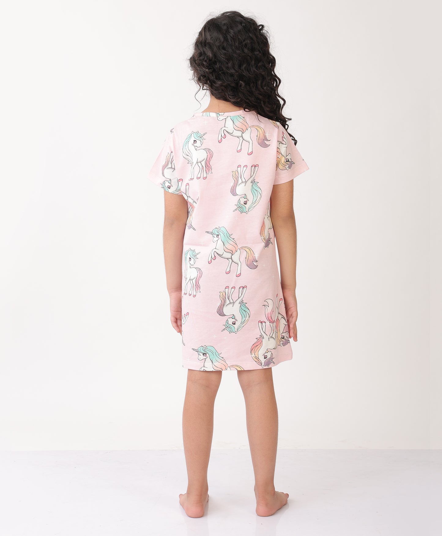 SUMMER UNICORN STAR PRETTY PINK NIGHT DRESS - PINK