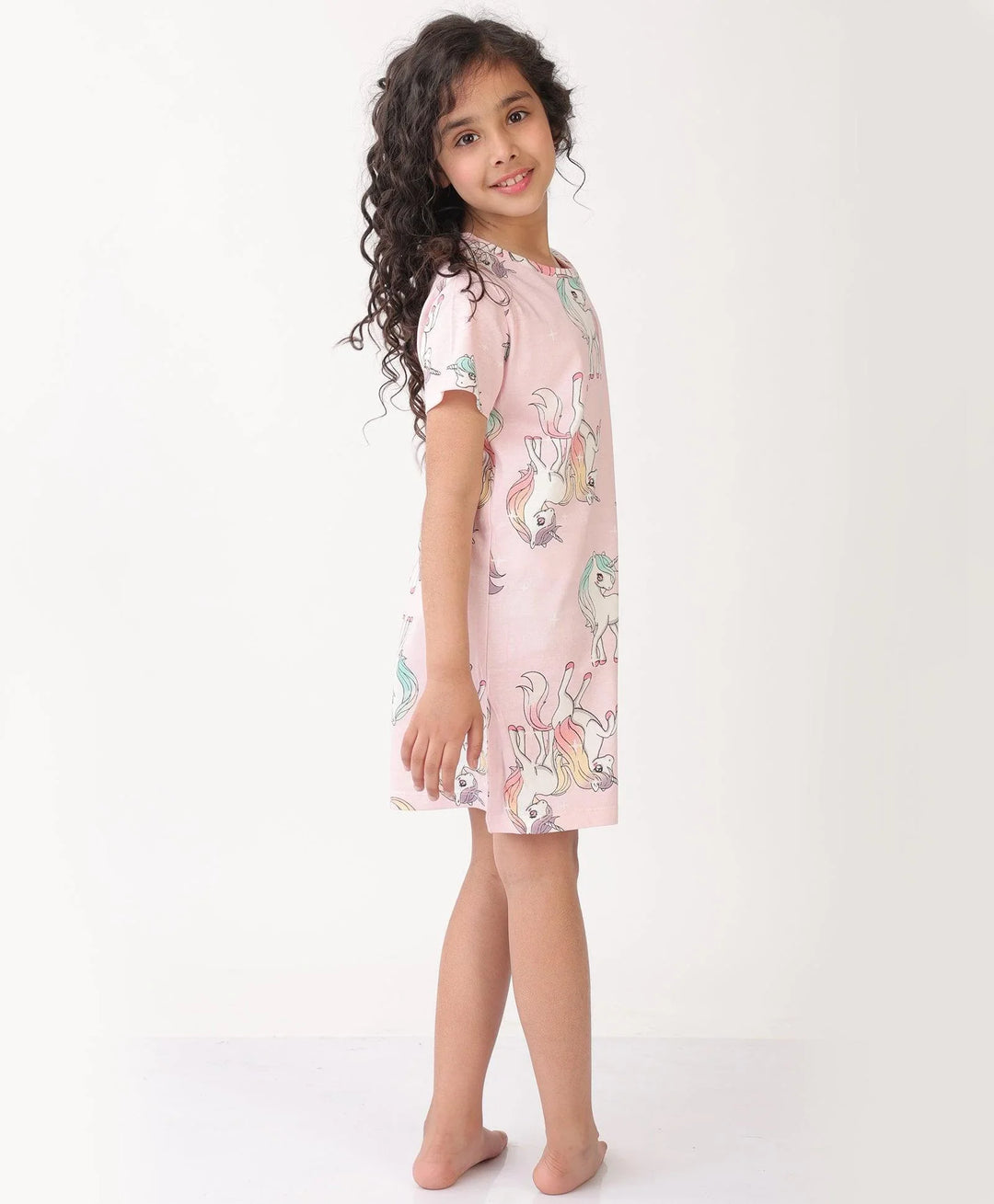 UNICORN STAR PRETTY PINK NIGHT DRESS - PINK - Anthrilo 