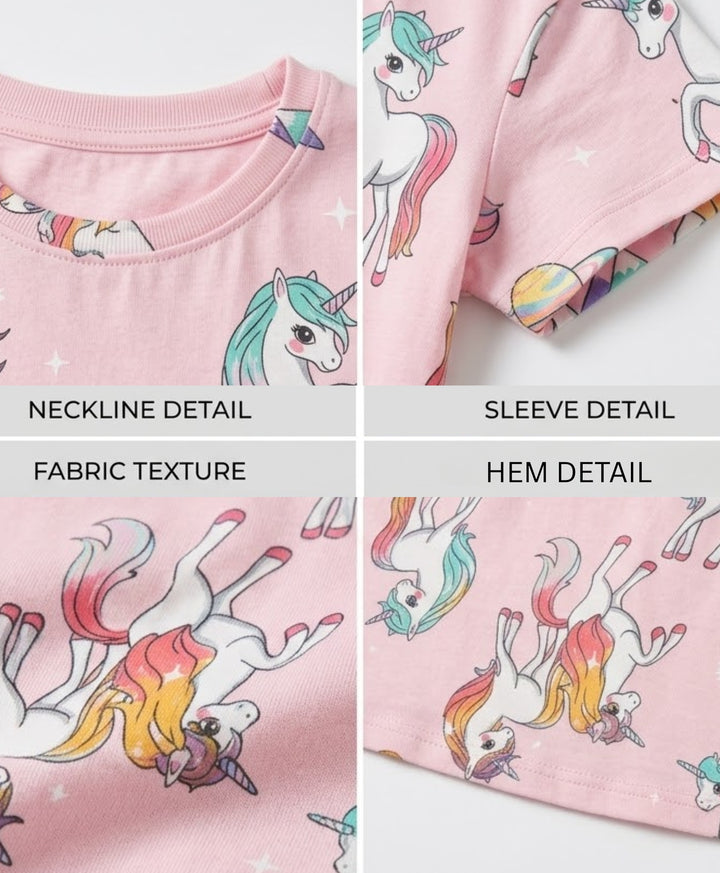 Unicorn Star Pretty Pink Night Dress - Pink
