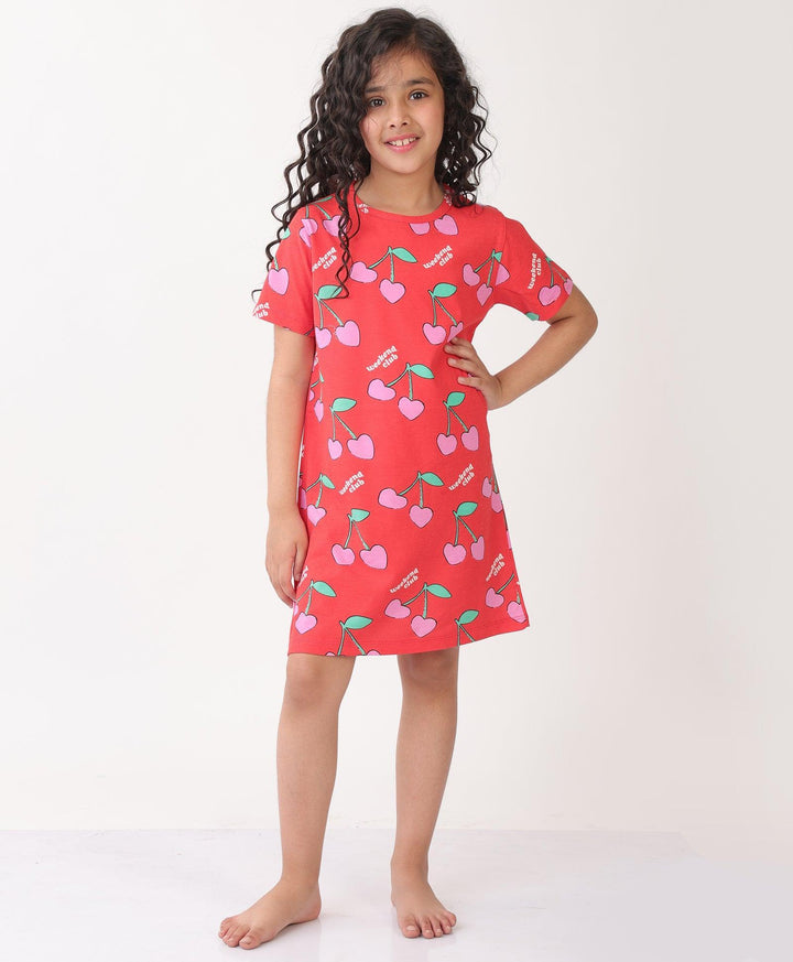 CHERRY RED NIGHT DRESS - RED - Anthrilo 