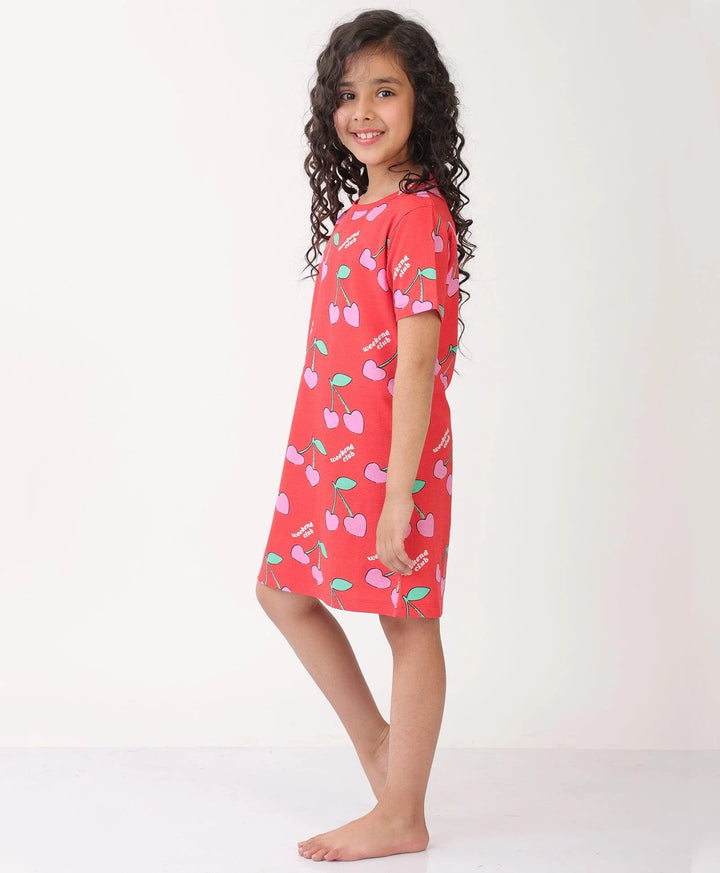 CHERRY RED NIGHT DRESS - RED - Anthrilo 