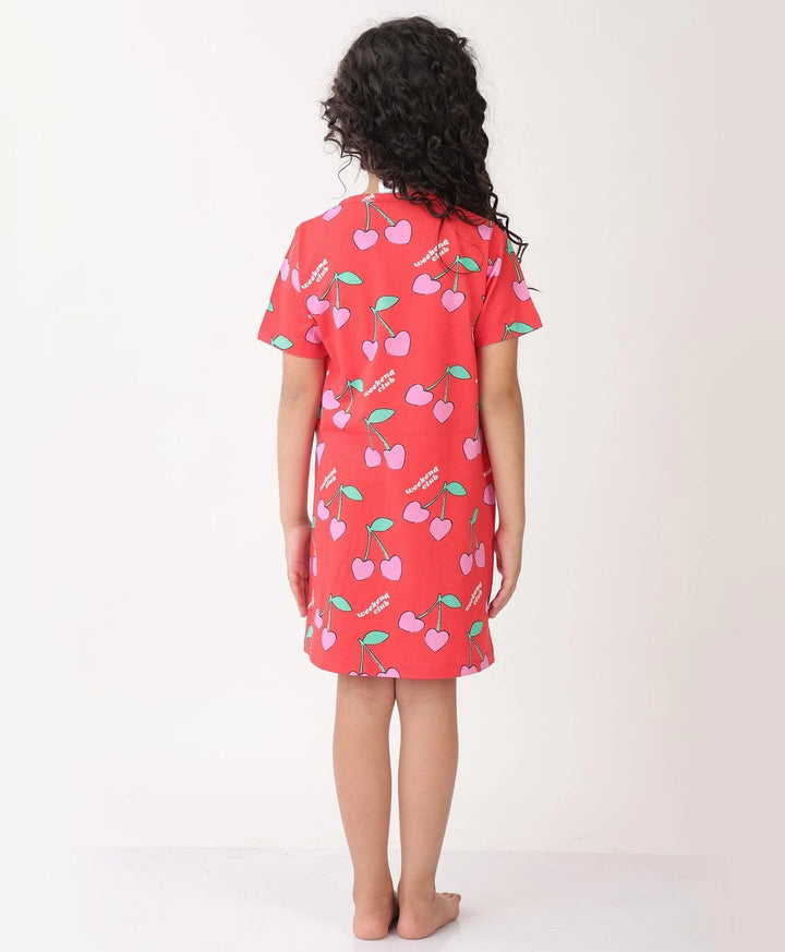 CHERRY RED NIGHT DRESS - RED - Anthrilo 
