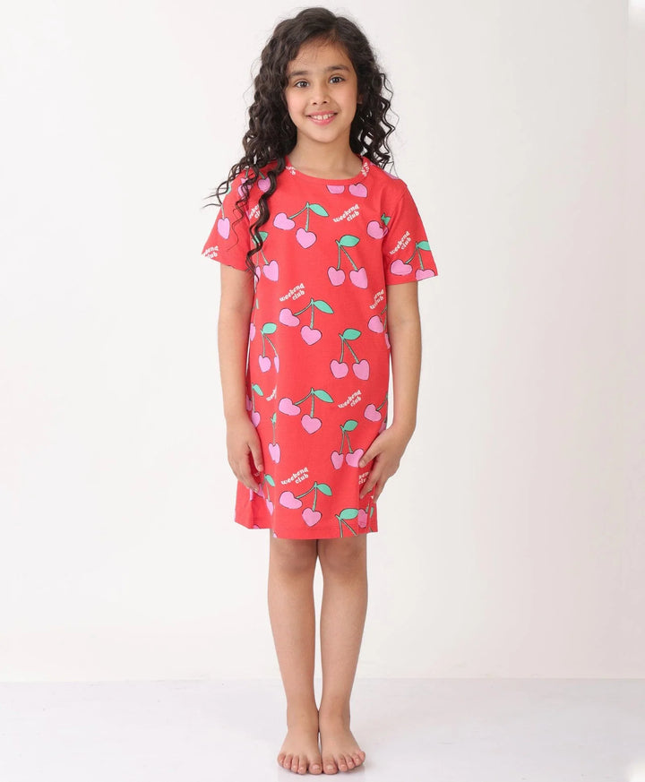 CHERRY RED NIGHT DRESS - RED - Anthrilo 