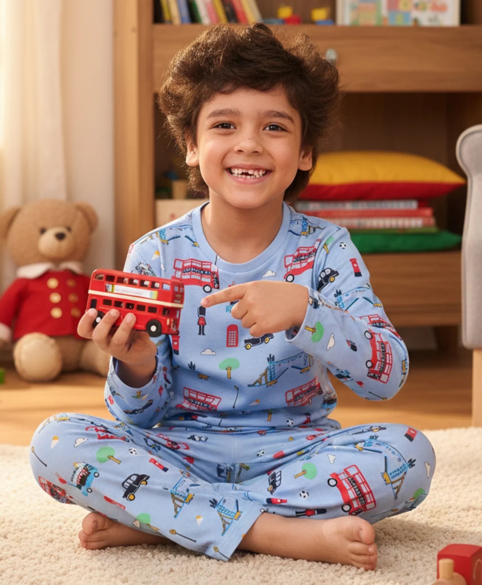 LONDON PARIS LONG SLEEVE PYJAMA SET - SKY - Anthrilo 