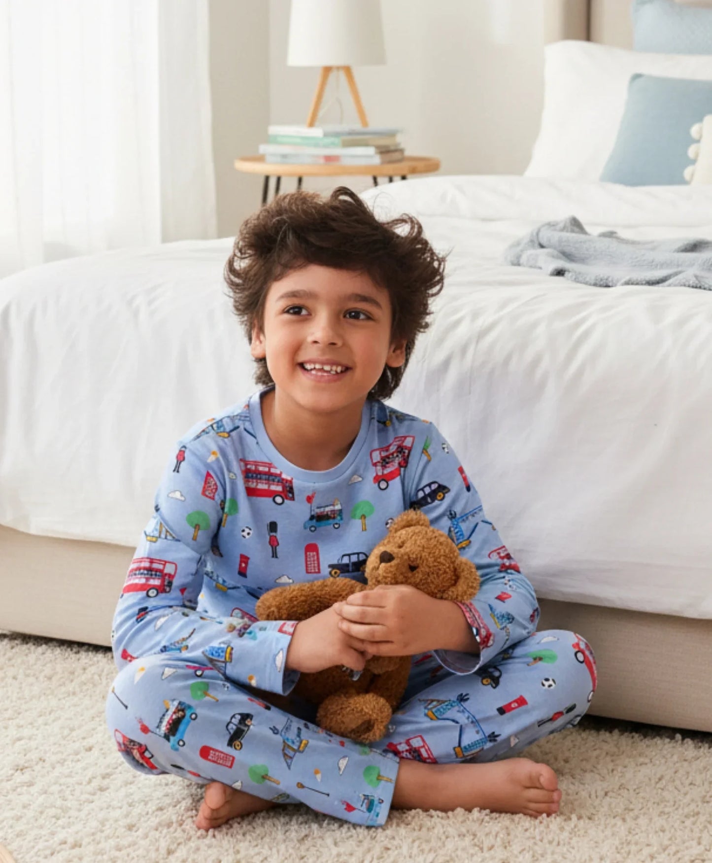 LONDON PARIS LONG SLEEVE PYJAMA SET - SKY - Anthrilo 