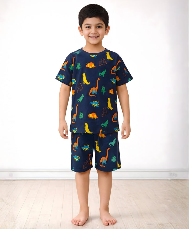 Dinosaur Fun Navy Sleepwear Shorts Set - Navy