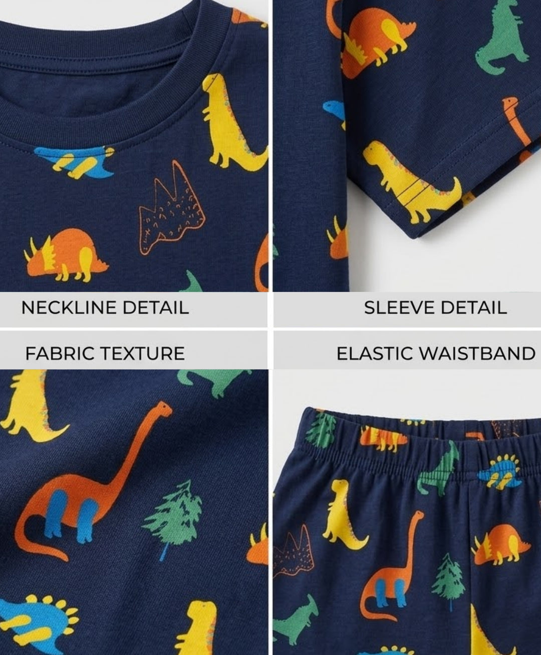 Dinosaur Fun Navy Sleepwear Shorts Set - Navy