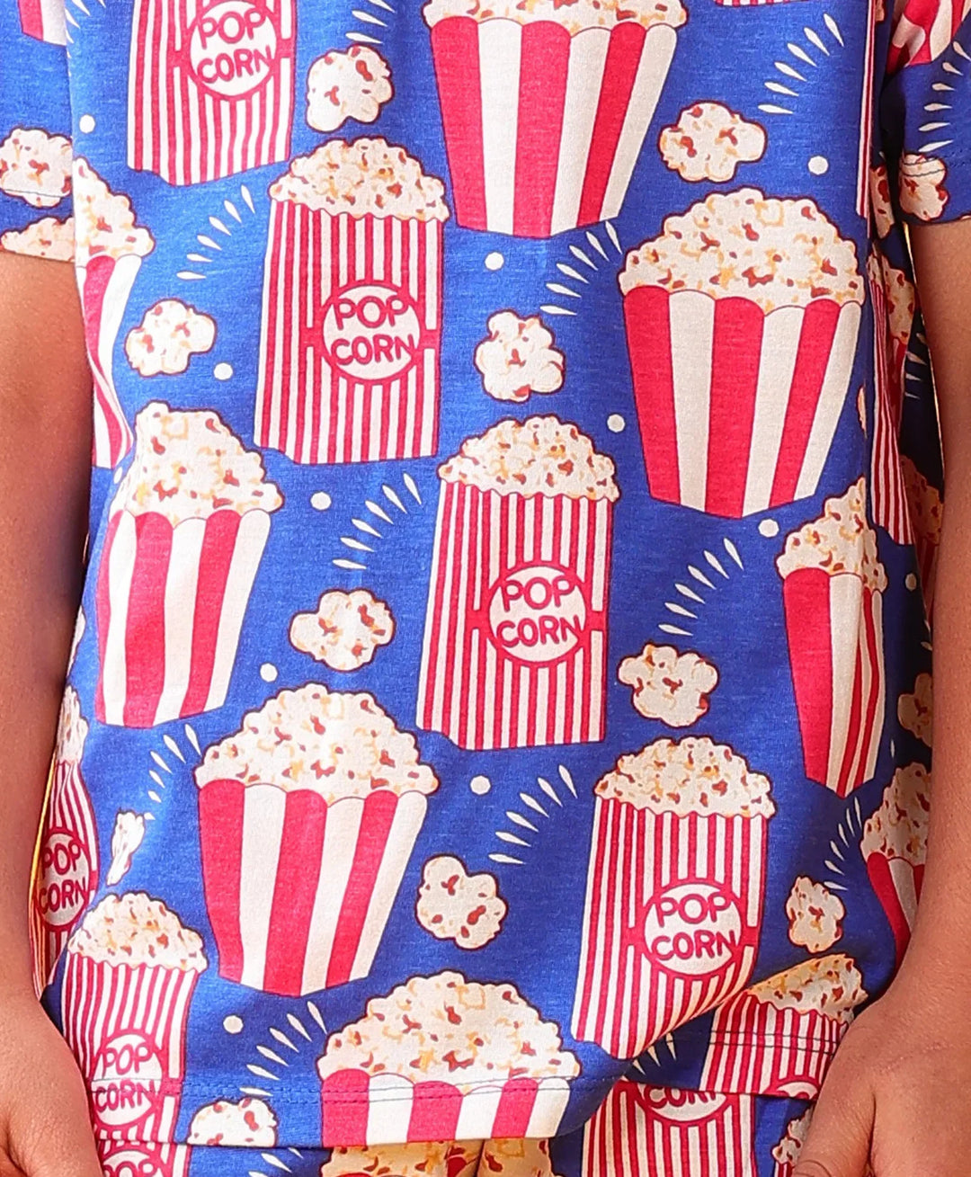 POPCORN BLUE SLEEPWEAR SHORTS SET - BLUE - Anthrilo 