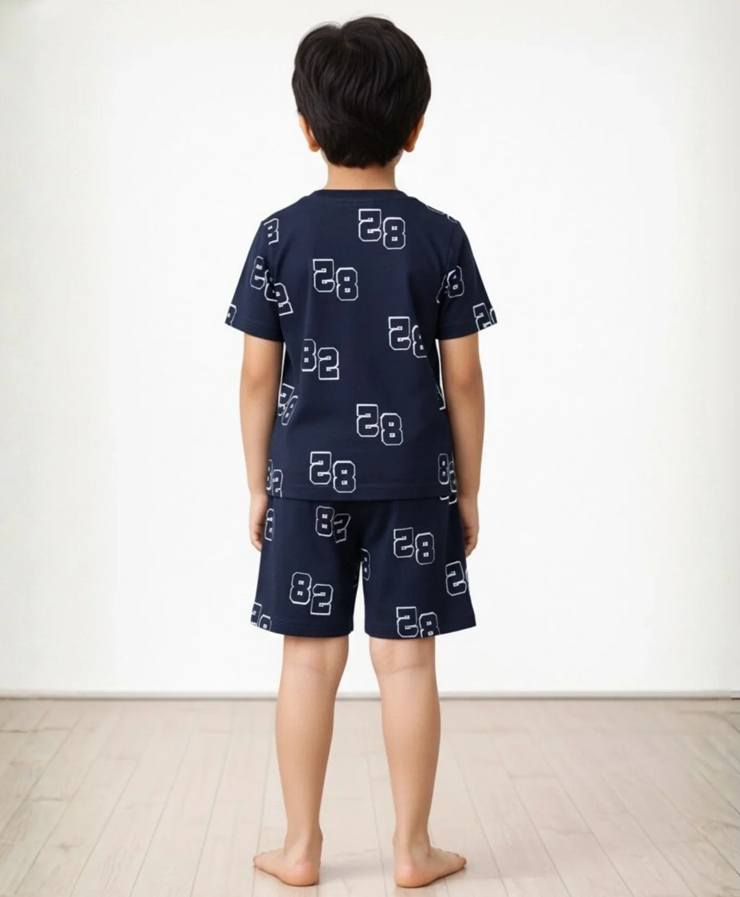Numbers Navy Sleepwear Shorts Set - Navy