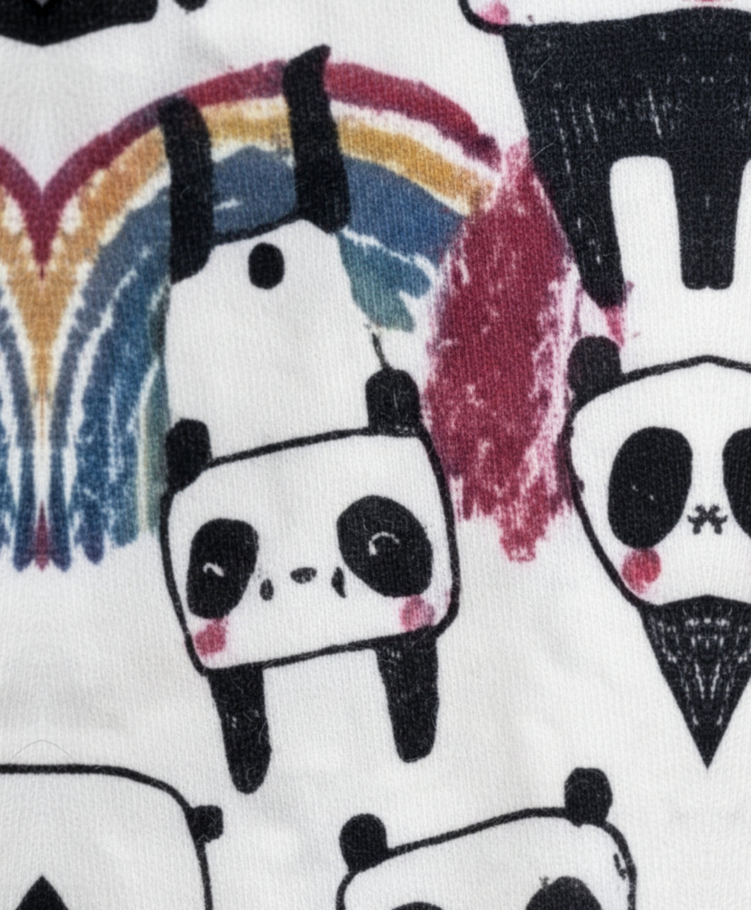 Panda Short Sleeve Boys T-Shirt- Off White