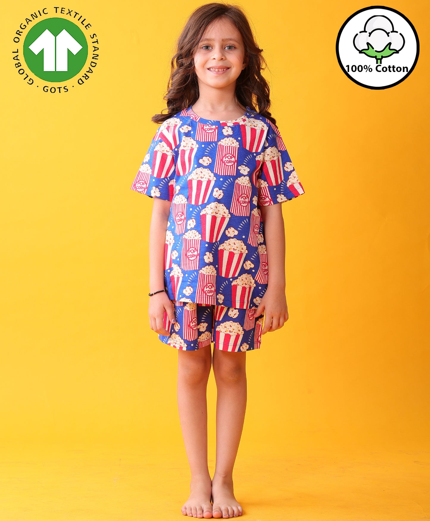 POPCORN GIRLS SLEEPWEAR SHORT SET - BLUE