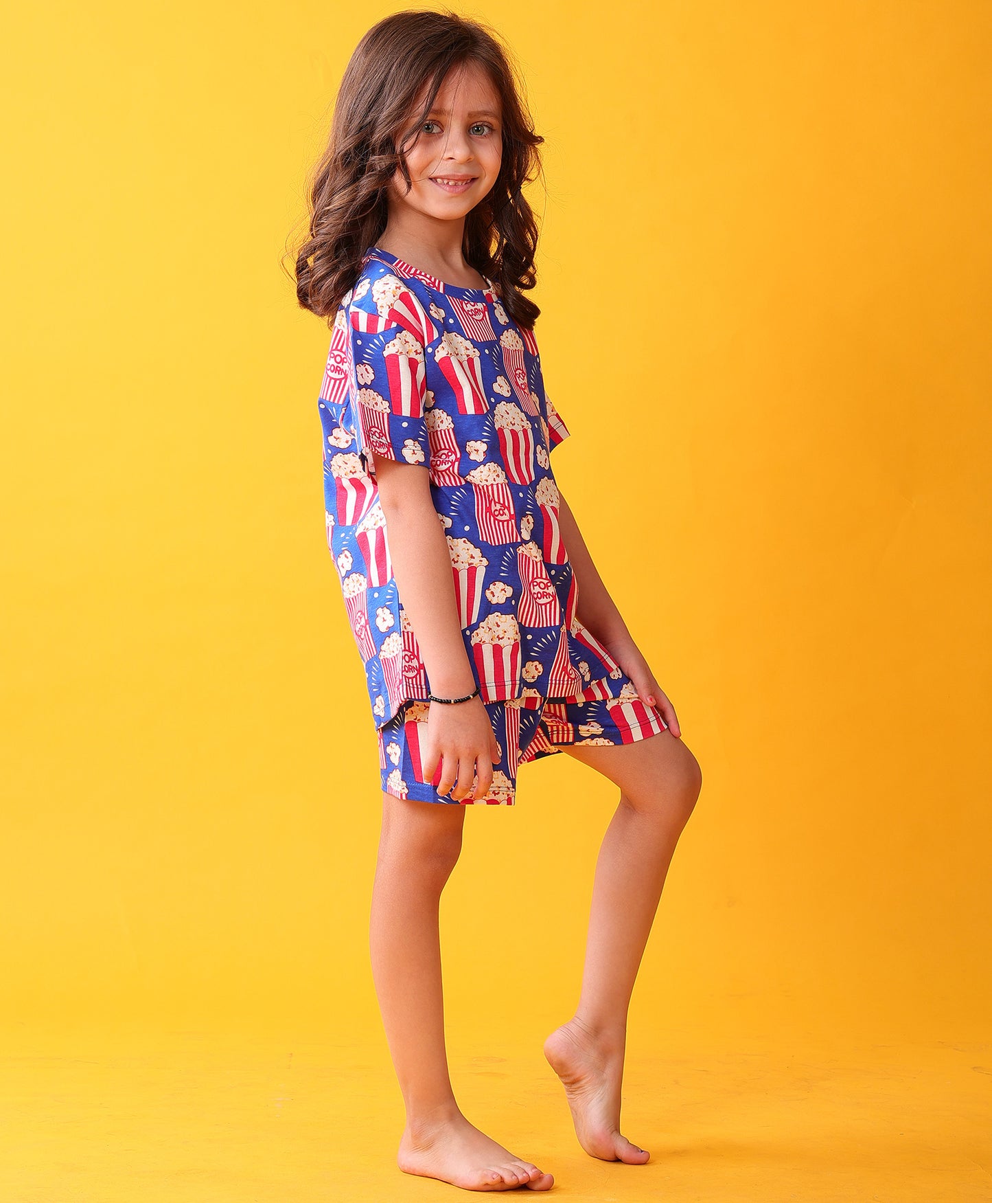 POPCORN GIRLS SLEEPWEAR SHORT SET - BLUE