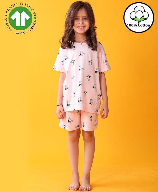 CAT PINK GIRLS SLEEPWEAR SHORT SET - PINK