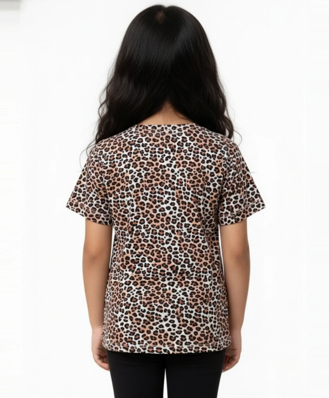 Leopard Black Short Sleeve T-Shirt - Black